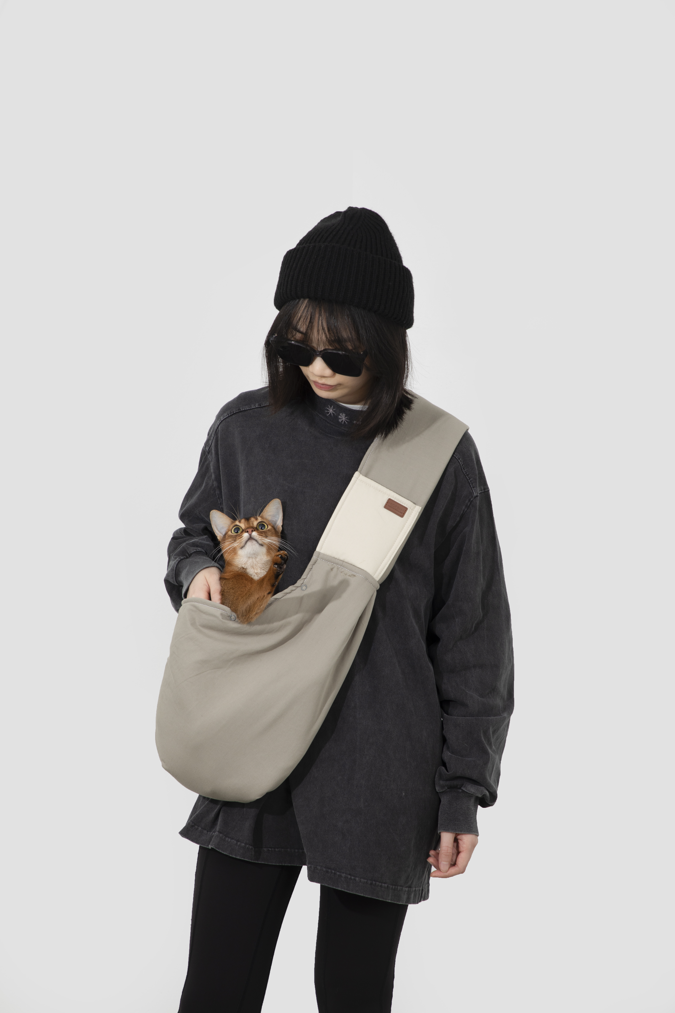 Multi-color pet travel portable antibacterial material satchel