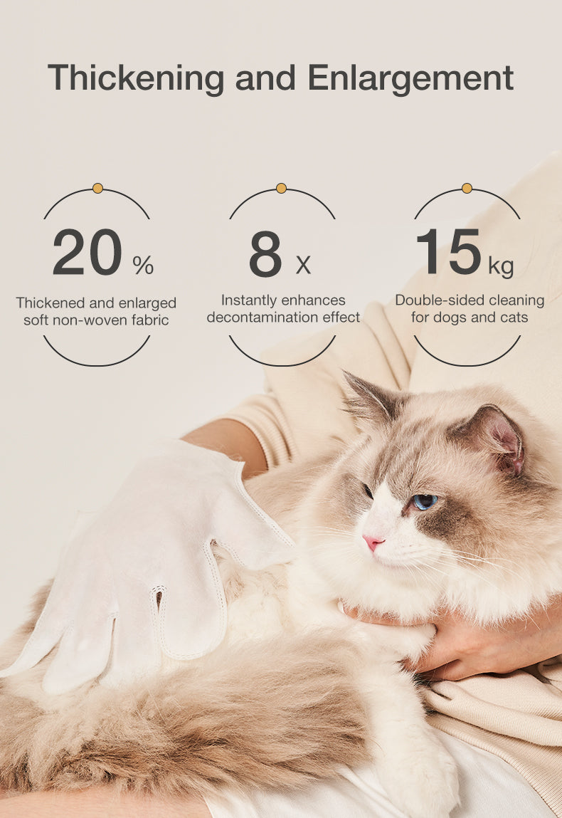 Disposable cleaning and repairing hair gloves for pets