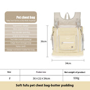 Beige soft texture large capacity pet chest bag