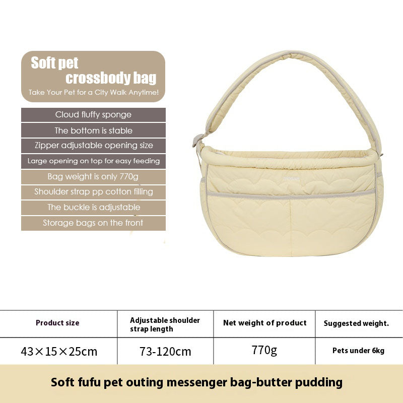 Soft fufu pet crossbody bag