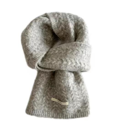 Pure wool embroidered scarf with needle pattern