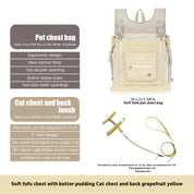 Beige soft texture large capacity pet chest bag