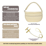 Soft fufu pet crossbody bag