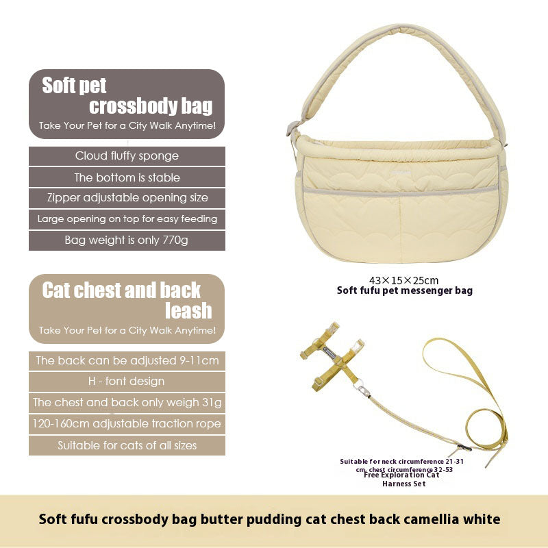 Soft fufu pet crossbody bag