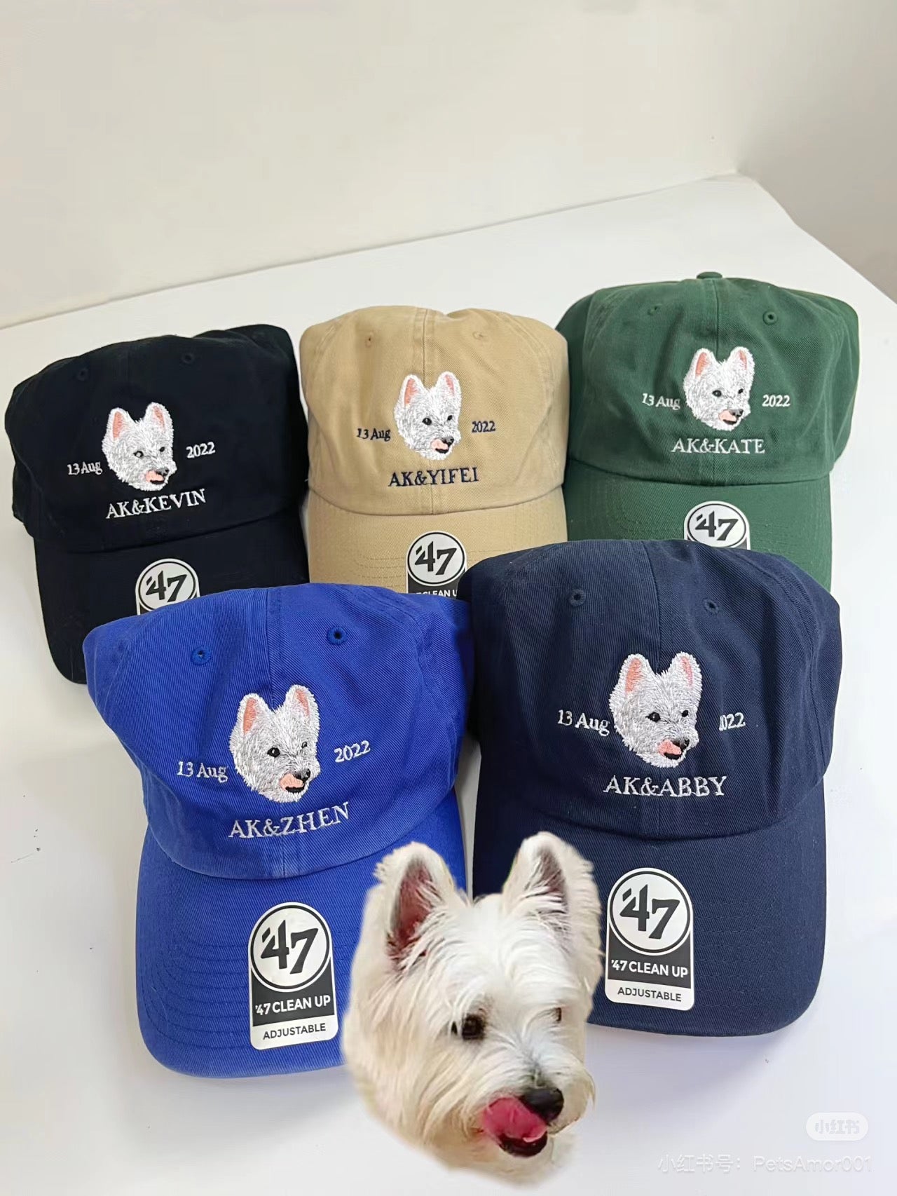 Custom embroidered pet head baseball cap
