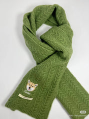 Pure wool embroidered scarf with needle pattern