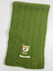 Pure wool embroidered scarf with needle pattern