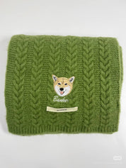 Pure wool embroidered scarf with needle pattern