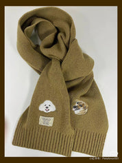 Pure wool embroidered scarf with needle pattern