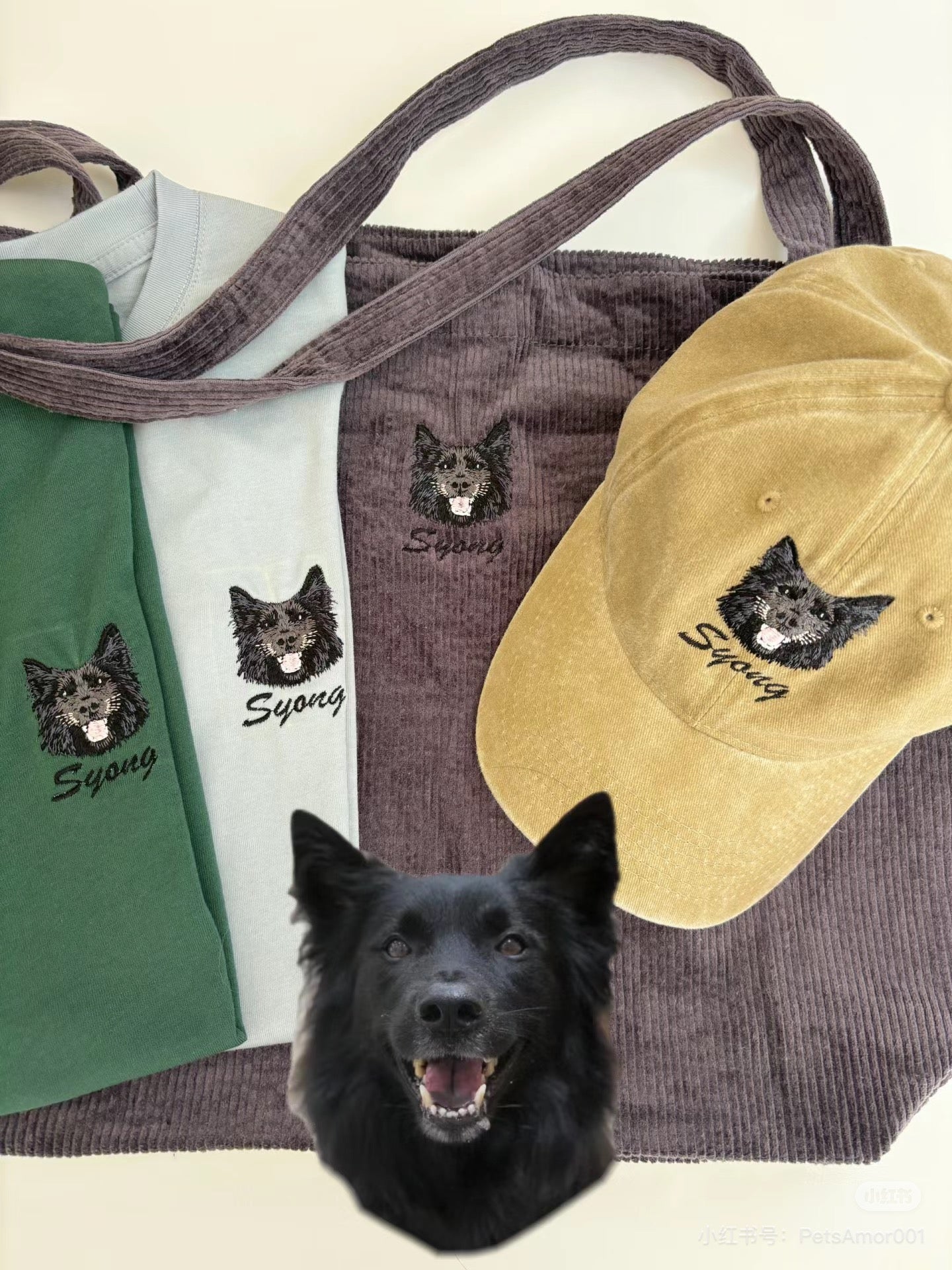 Pet embroidered canvas bag