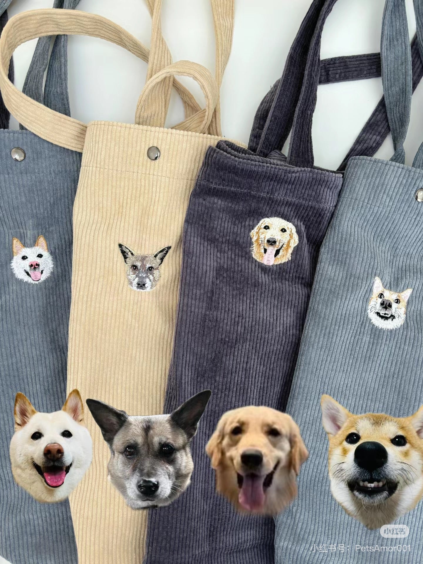 Pet embroidered canvas bag
