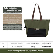 Stylish pet travel shoulder bag in high texture tones