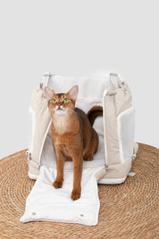 Beige soft texture large capacity pet chest bag