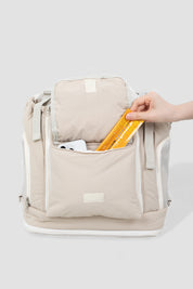Beige soft texture large capacity pet chest bag