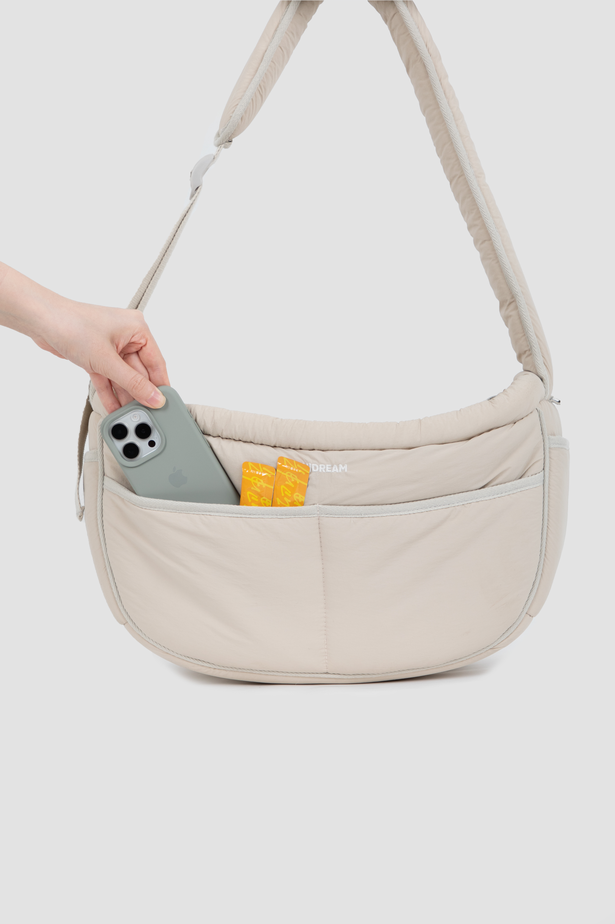 Soft fufu pet crossbody bag