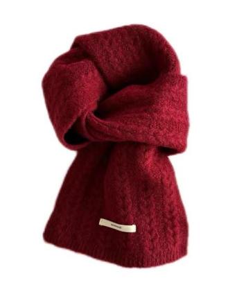 Pure wool embroidered scarf with needle pattern