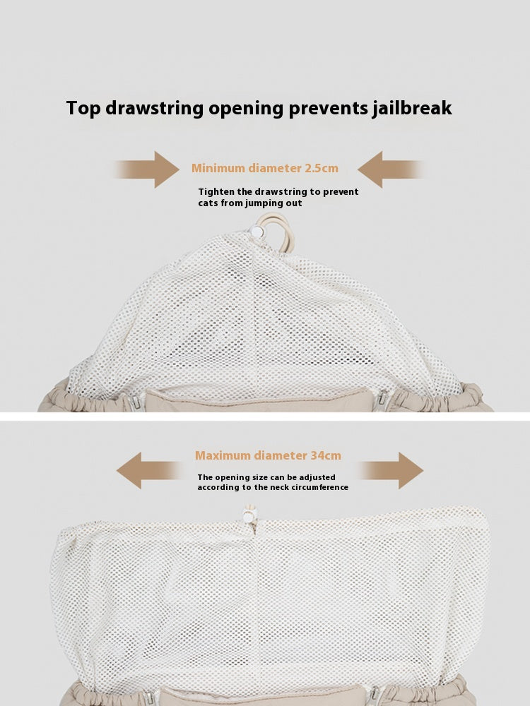 Beige soft texture large capacity pet chest bag