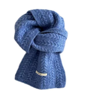 Pure wool embroidered scarf with needle pattern