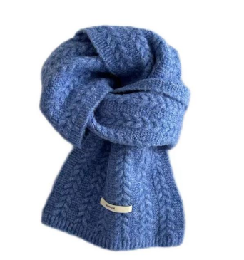 Pure wool embroidered scarf with needle pattern