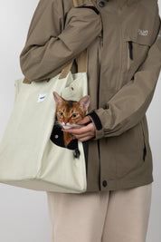 Stylish pet travel shoulder bag in high texture tones