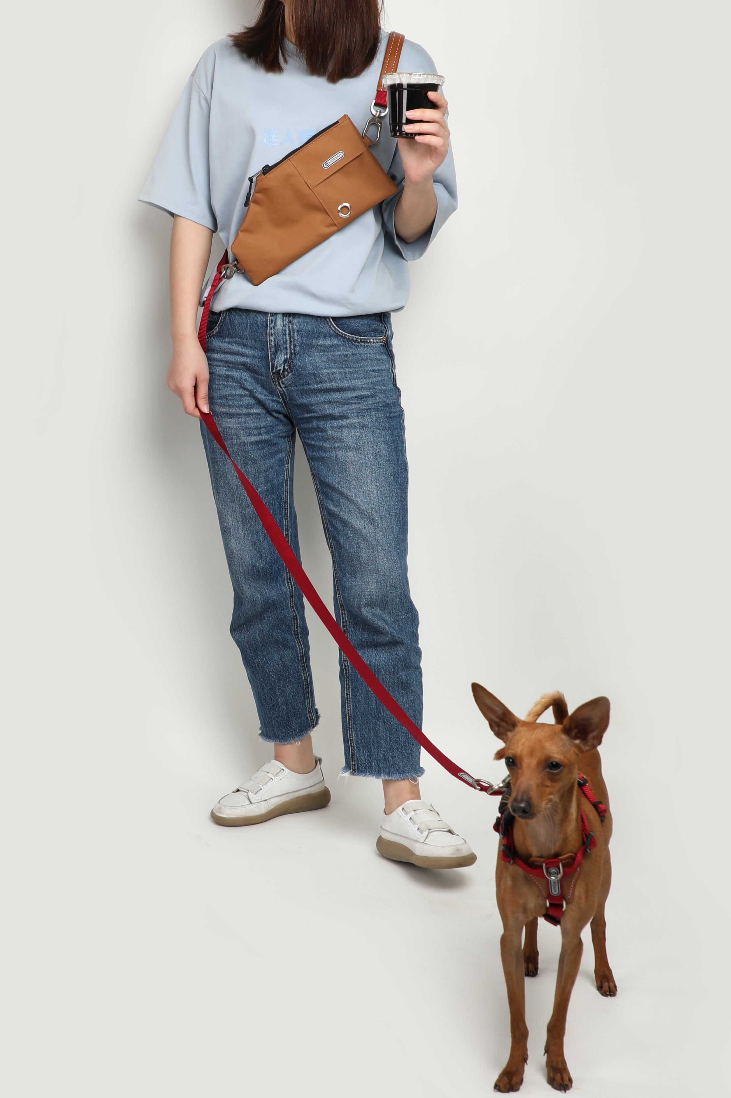 BOBO series hands-free diagonal pet leash