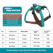 Leather X chest back with free hands towing harness
