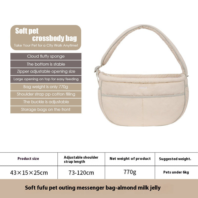 Soft fufu pet crossbody bag