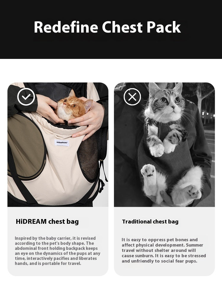 Pet front hugging tote bag