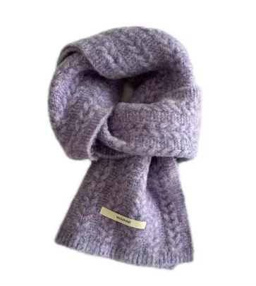 Pure wool embroidered scarf with needle pattern