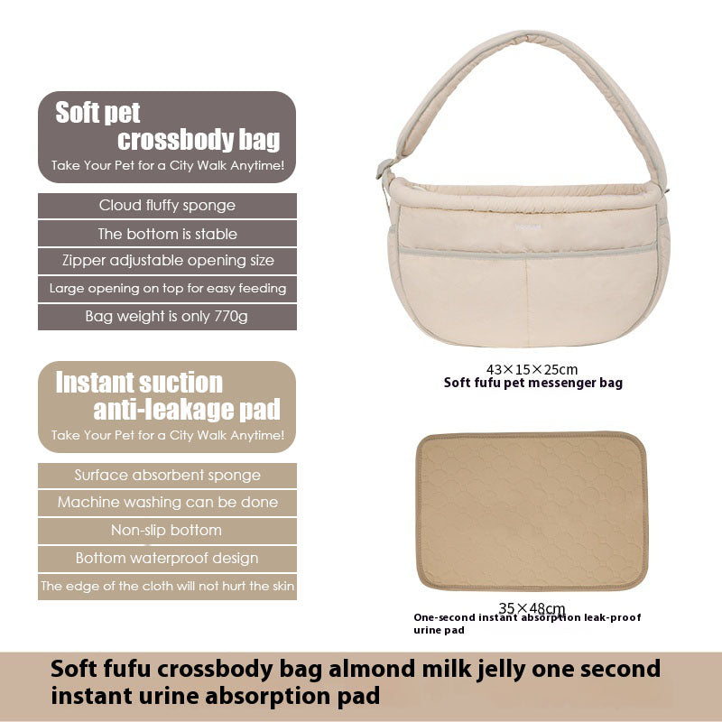 Soft fufu pet crossbody bag