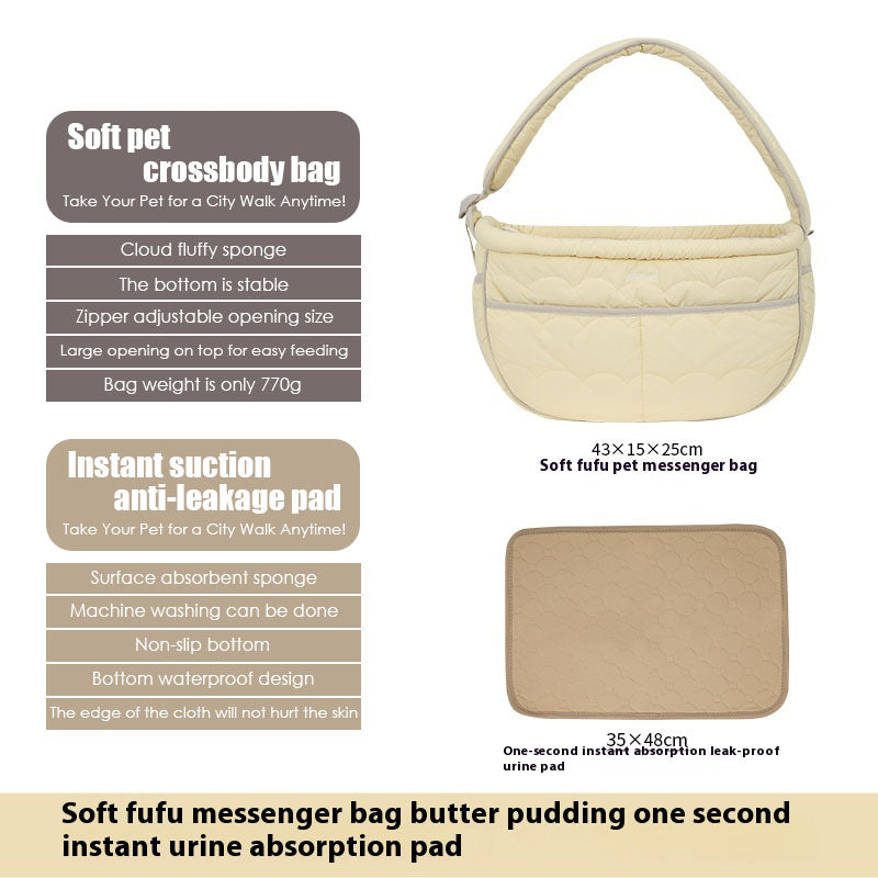 Soft fufu pet crossbody bag