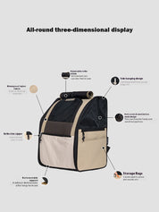 First class high capacity pet backpack