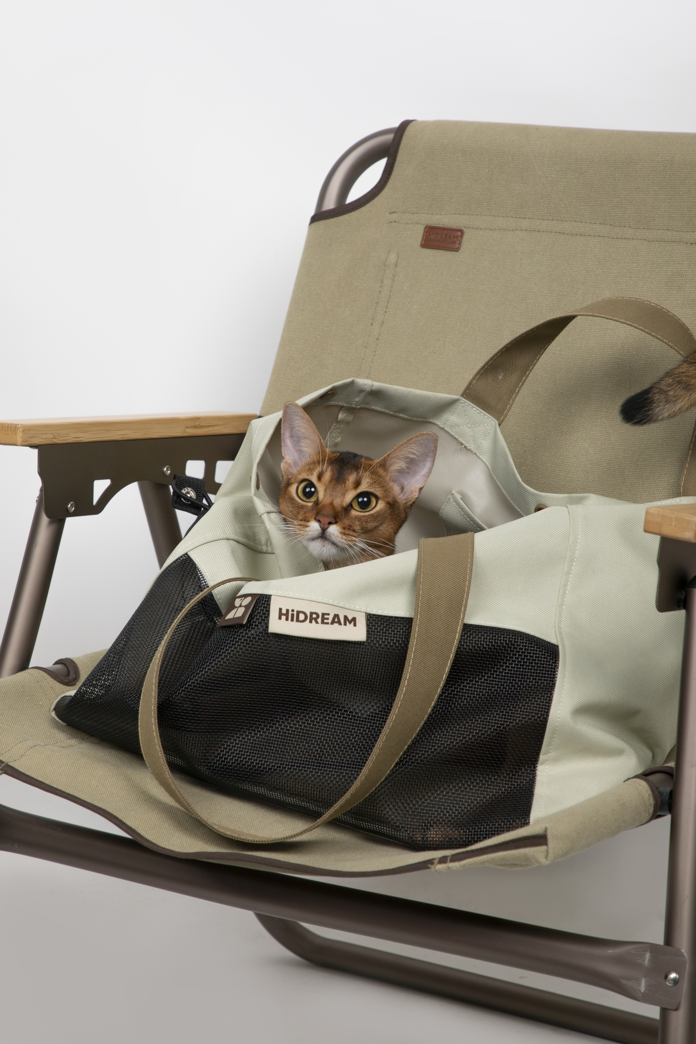 Stylish pet travel shoulder bag in high texture tones