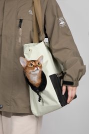 Stylish pet travel shoulder bag in high texture tones