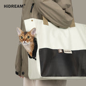 Stylish pet travel shoulder bag in high texture tones