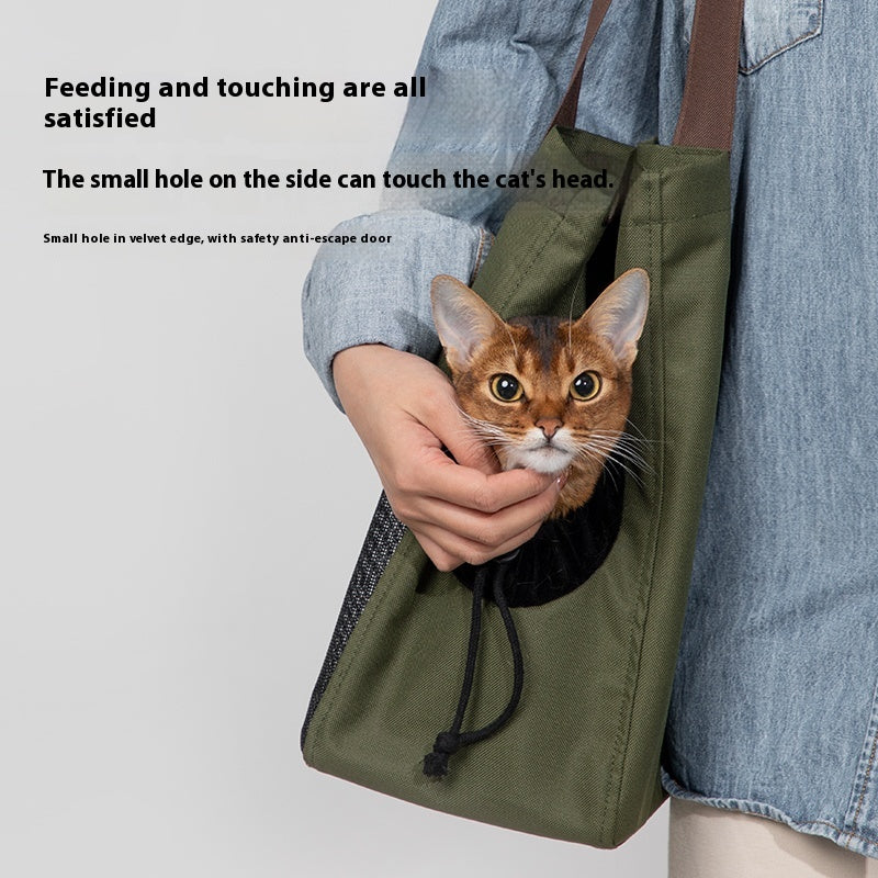 Stylish pet travel shoulder bag in high texture tones