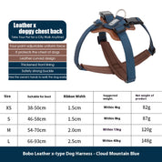 Leather X chest back with free hands towing harness