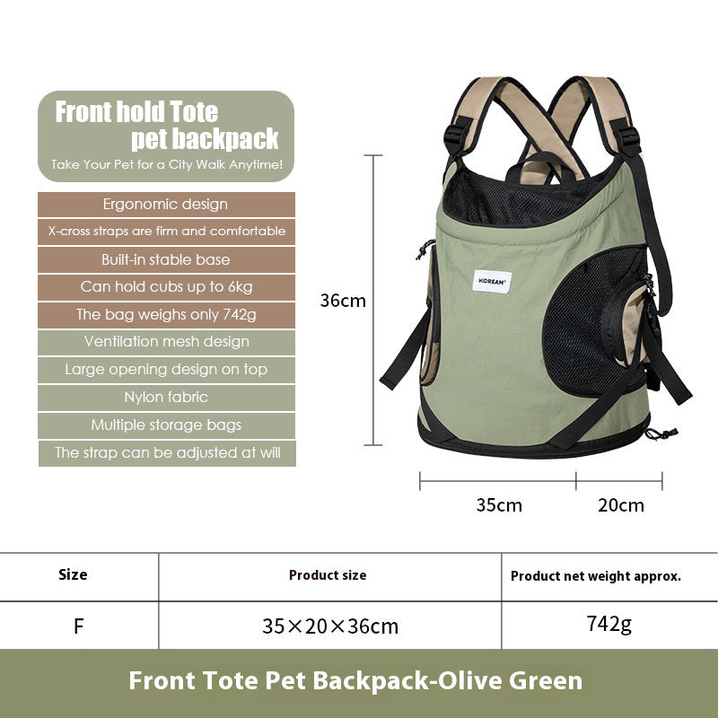 Pet front hugging tote bag