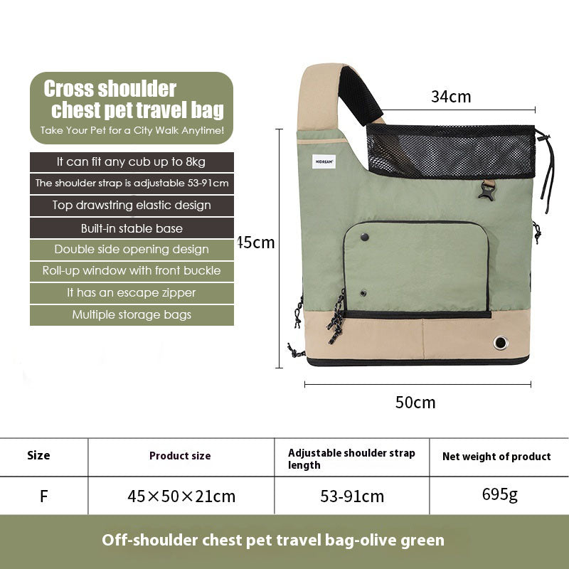 Cross shoulder chest pet travel bag
