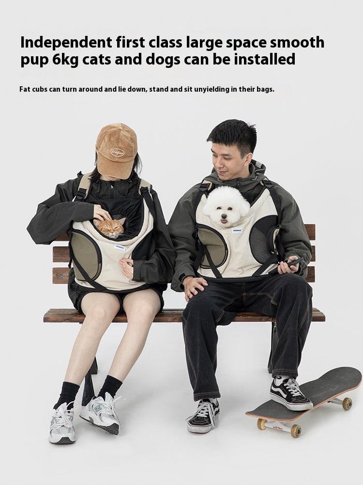 Pet front hugging tote bag