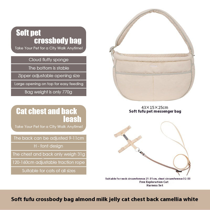 Soft fufu pet crossbody bag