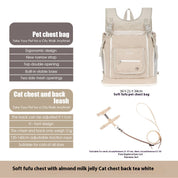Beige soft texture large capacity pet chest bag