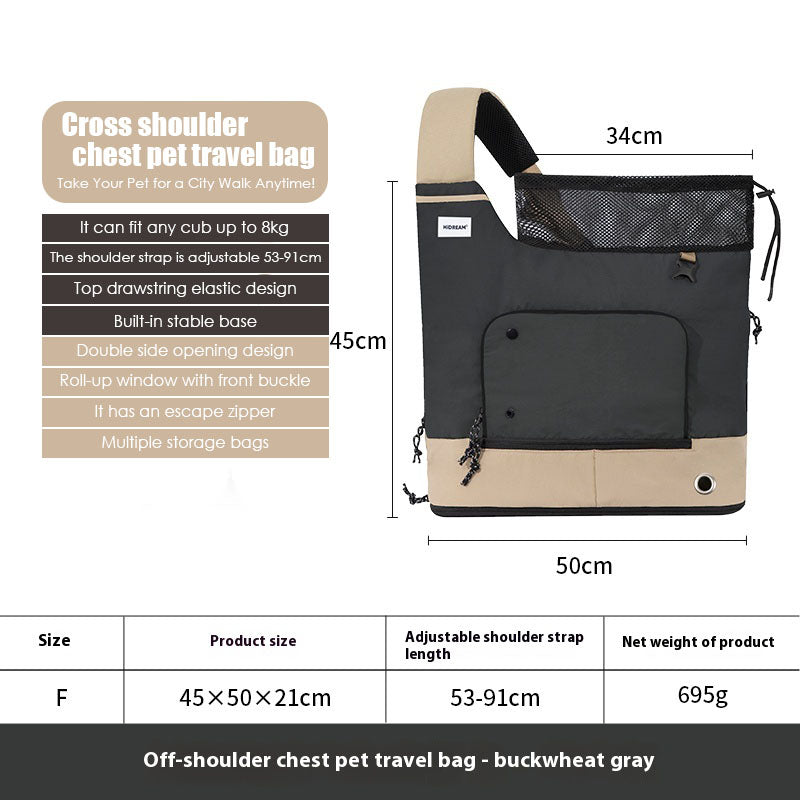 Cross shoulder chest pet travel bag